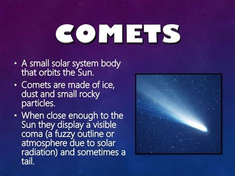 Asteroids Comets And Meteoroids Whats The Difference Power Point