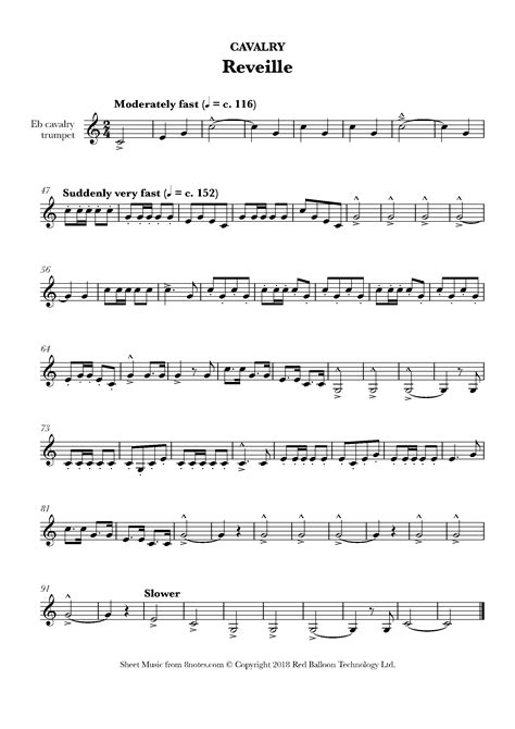 Last Post And Reveille Cavalry Sheet Music For Trumpet