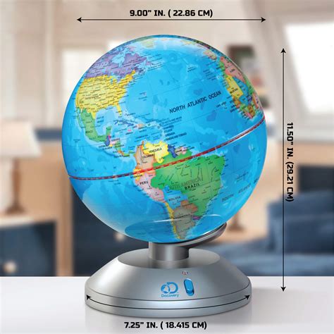 Discovery Kids 2 In 1 World Globe Led Lamp Wday And Night Modes Stem