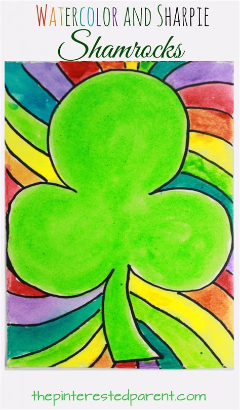 Watercolor And Sharpie Shamrocks The Pinterested Parent Watercolor