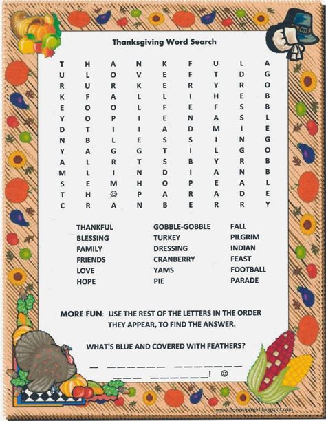 Florassippi Girl Thanksgiving Word Search Free Printable