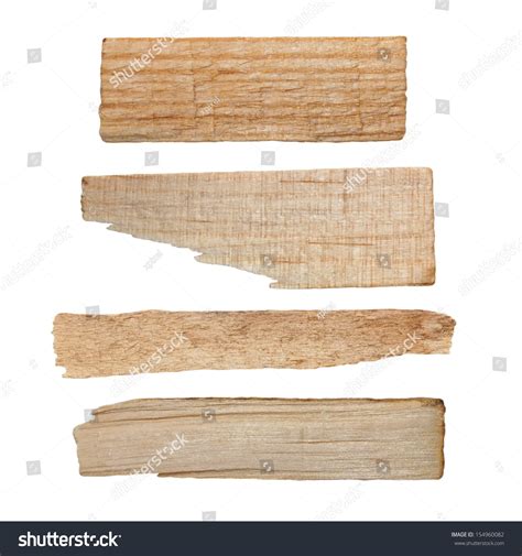 Collection Pieces Broken Planks Isolated On Stock Photo 154960082