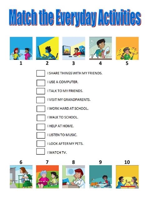 Everyday Activities Interactive And Downloadable Worksheet You Can Do