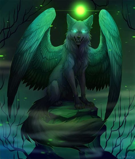 Wolf With Wings Fantasy Creatures Art Spirit Animal Art Mystical