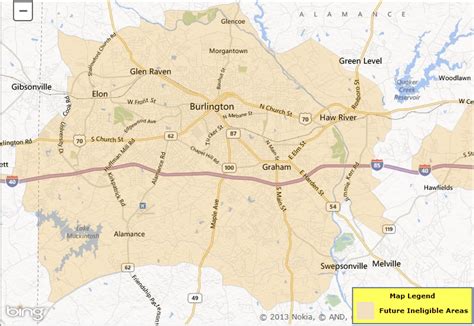 Usda Loan Eligibility Map For Burlington And Mebane Nc