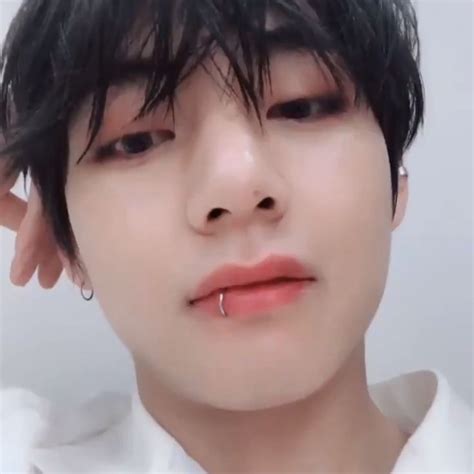 Pin By 𖤐 On ★ Taehyung Lip Piercing Ring Lip Piercing Facial Piercings