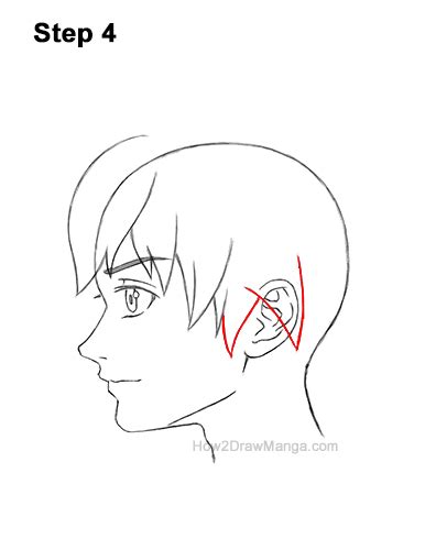 How To Draw A Manga Boy With Shaggy Hair Side View Step By Step
