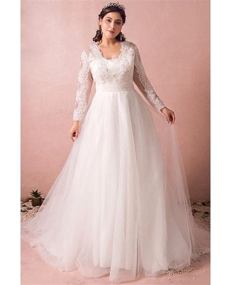 Lace Sleeve Wedding Dress Plus Size Wedding Dresses Ideas