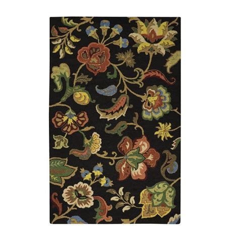 Area rugs can complement a home's decorating style by tying all the furniture together with color and texture. Home Decorators Collection Chintz Charcoal 5 ft. x 8 ft ...