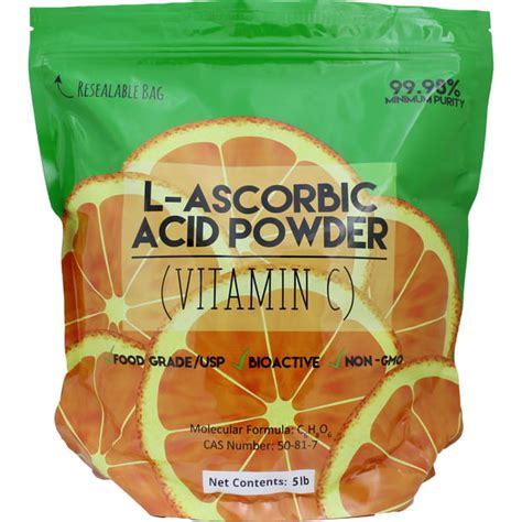 5 Lb Bag Of L Ascorbic Acid Powder 99 Food Grade Usp36bp2012
