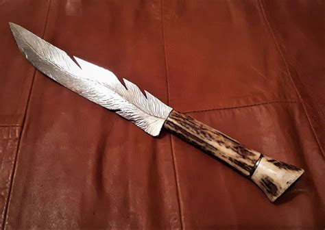 Damascus Steel Feather Knife Damascus Knives