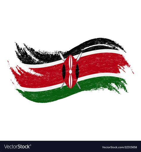National Flag Of Kenya Designed Using Brush Vector Image