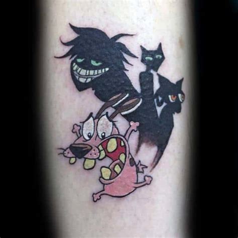 40 Courage The Cowardly Dog Tattoo Designs For Men Cartoon Ideas