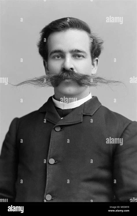 19th Century Man George B Miles With Extremely Wide Mustache Photo