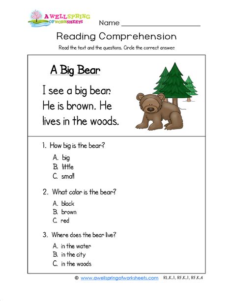 Ielts short answer questions for reading require you to locate answers in the passage. Kindergarten Reading Comprehension Worksheets - There are ...