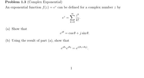 solved an exponential function f z e z can be defined