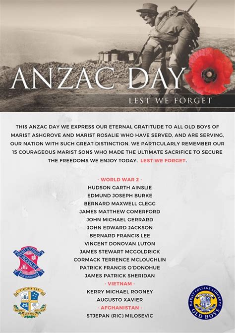 Anzac day falls on saturday 25 april 2020 and is 'mondayised' to monday 27 april. Anzac Day 2020 - MCA Old Boys' Association
