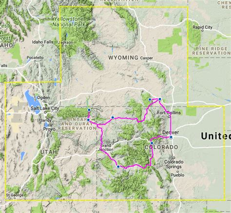 Colorado Wyoming Road Map