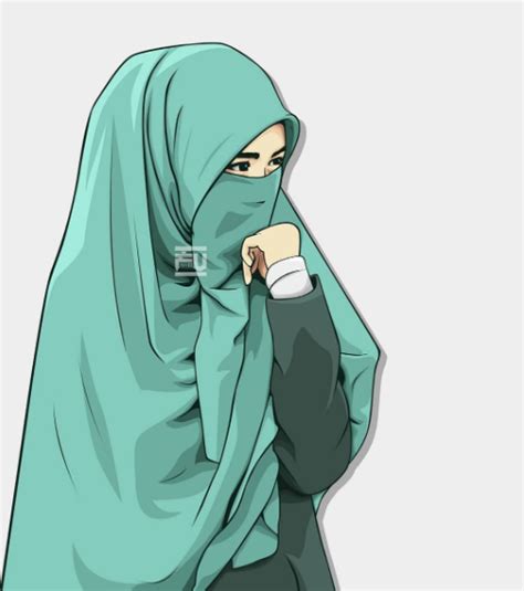 Seperti pada gambar di atas, ada contoh wanita muslim mengenakan jilbab. Kartun Muslimah Bercadar Terbaru - ete-cetara