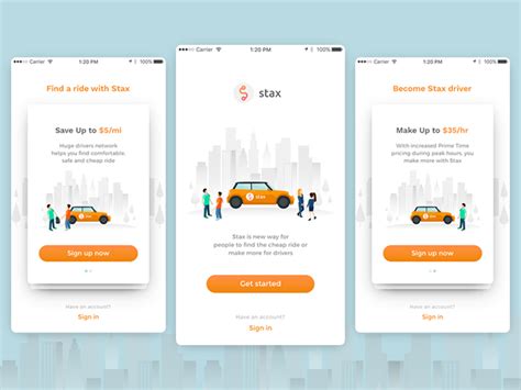 Taxi App Welcome Screens Taxi App App Welcome Screen App Design Layout