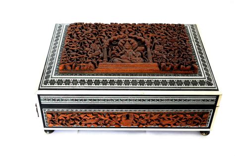 Novica, the impact marketplace, features a unique indian jewelry box collection handcrafted by talented artisans worldwide. Superb Antique 19th C Anglo-Indian Inlaid Mosaic Carved ...