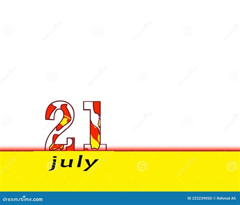 July 21 Calendar On White And Yellow Background Stock Illustration
