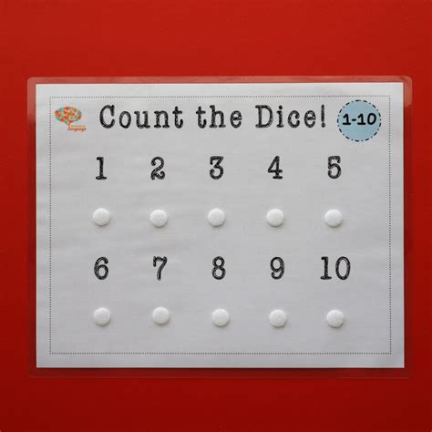 Dice Numbers 1 10 Count Match Activity Autism Preschool Etsy