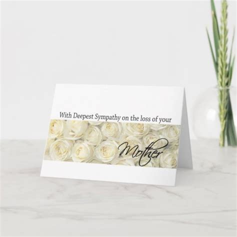 Mother Loss Rose Sympathy Card Zazzle