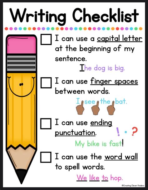 Writing Checklist For 2nd Grade