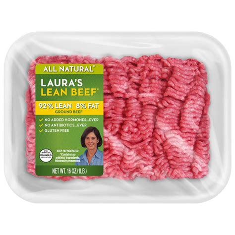 Laura S Lean Beef All Natural 92 LeanGround Beef 16 Oz Delivery Or