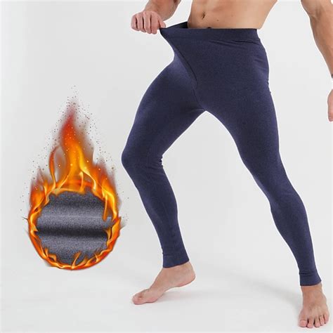 men s long johns thermal underwear thermal pants pure color tights leggings home daily fleece