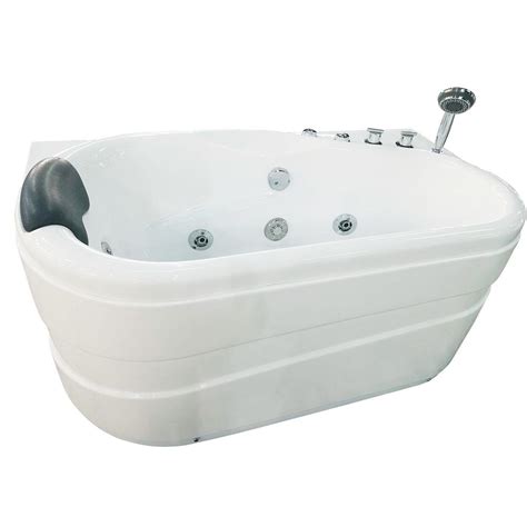 Awesome 2 person jacuzzi bathtub. EAGO 57 in. Acrylic Flatbottom Whirlpool Bathtub in White ...