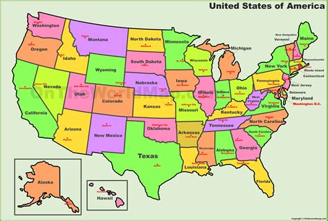 Usa States And Capital Map