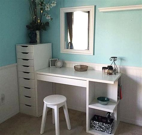 The vanity mirror!reason for making this? ikea alex desk desk with integrated storage as vanity desk ...