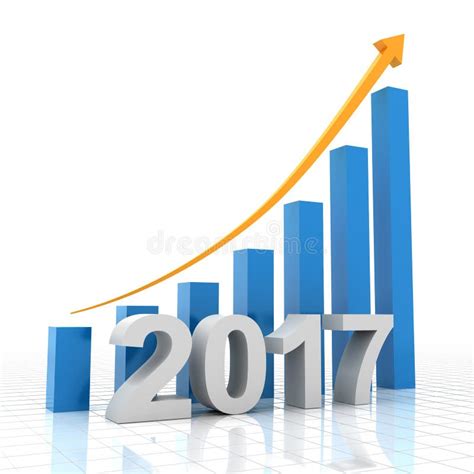Il Grafico Di Crescita Per 2017 3d Rende Illustrazione Di Stock