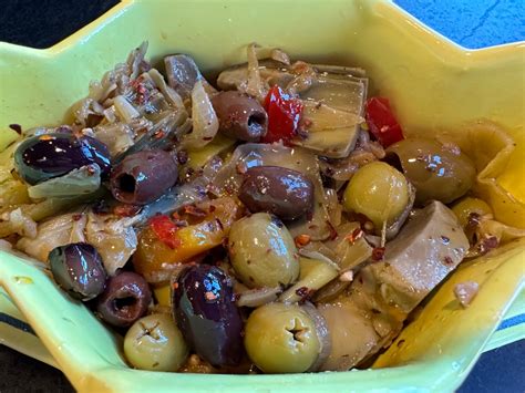 Warmed Mixed Olives And Artichokes