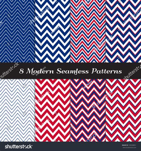 Patriotic Chevron Patterns Red White Blue Stock Vector ...
