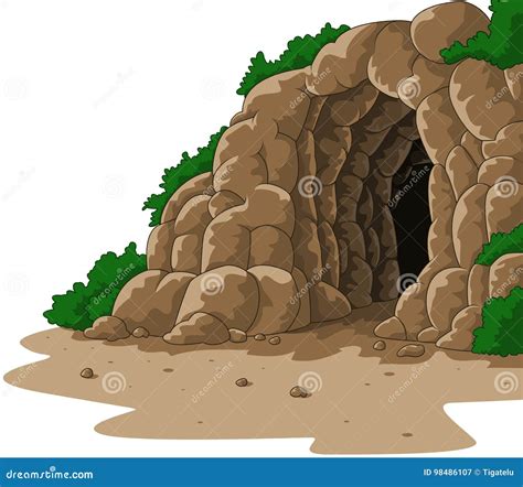 Cueva De La Historieta Aislada En El Fondo Blanco Ilustración Del