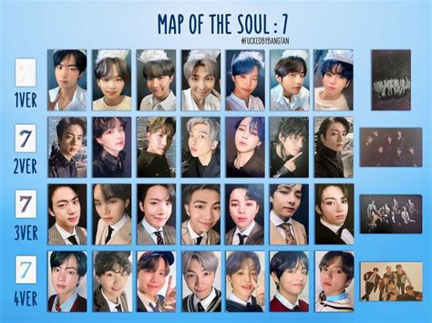 SCAN MAP OF THE SOUL 7 Version Bts Concept Photo Photocard Photo Cards