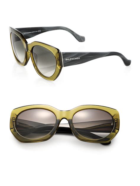 The house of balenciaga a fashion house founded by cristóbal balenciaga in 1918, this spanish born designer. Lyst - Balenciaga 57mm Angular Round Sunglasses in Gray ...