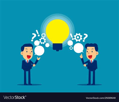 People Exchanging Question And Ideas Concept Vector Image