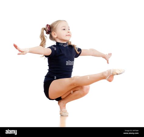 Little Gymnast Girl Doing Splits Imágenes Recortadas De Stock Alamy
