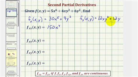 0.7 second order partial derivatives. Ex: Determine Second Order Partial Derivatives - YouTube