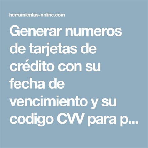 Home » credit card generator. Generar numeros de tarjetas de crédito con su fecha de vencimiento y su codigo CVV para ...