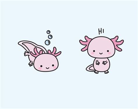 Please add the unique bearing. Premium Vector Clipart Kawaii Axolotls Cute Axolotl | Etsy in 2021 | Kawaii drawings, Cute ...