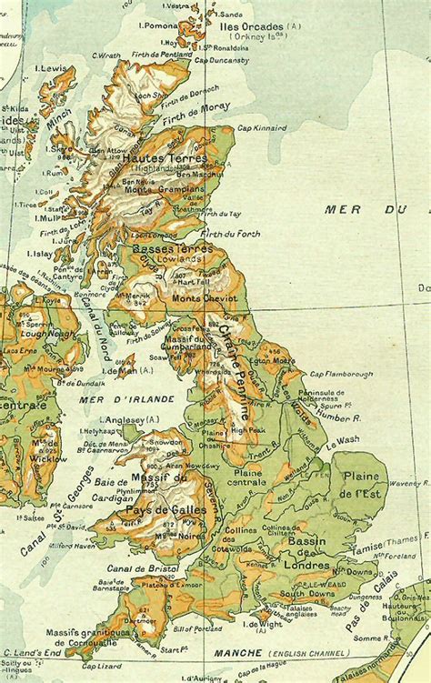 Régions Grande Bretagne Carte