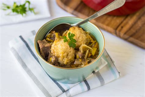 Traditional British Beef Stew And Suet Dumplings Recipe