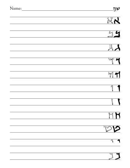 The hebrew script is widely used by the jewish community and is used to write modern hebrew in israel. Learn Hebrew Writing Alphabet Worksheets