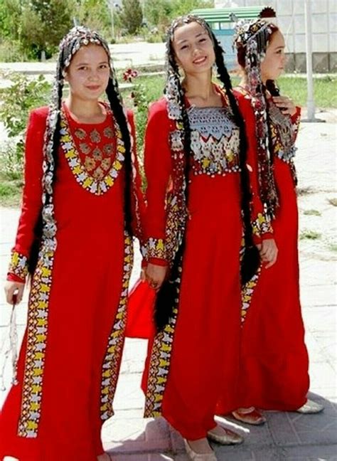 Turkmen Girls 5 Traditional Dresses Costumes Around The World