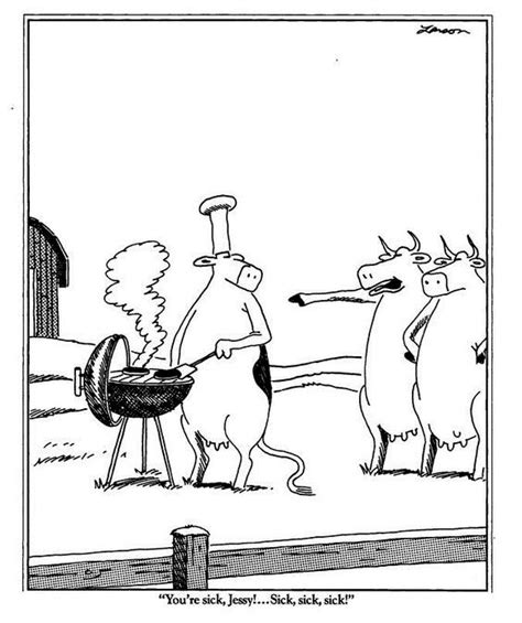 Cow Grilling Steak The Far Side Gallery The Far Side Far Side Cartoons